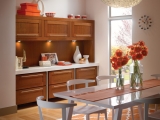 kraftmaid-dining-area-with-clean-lines-of-cherry-cabinetry